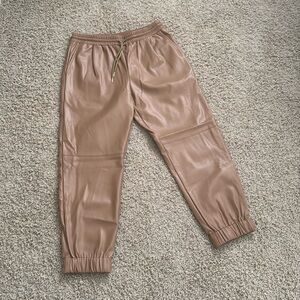 Faux leather jogger